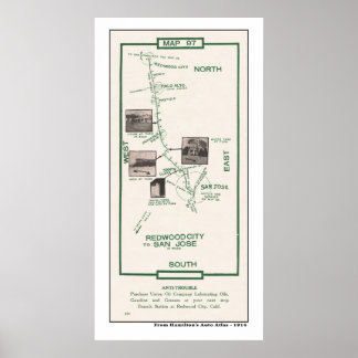 Mapa de 1914, Palo Alto para a Poster de San José
