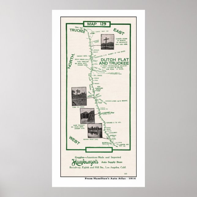 Mapa de 1914, Plano Holandês para Truckee - Poster (Frente)