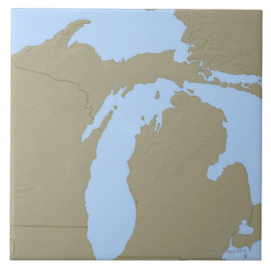 Mapa de alivio de Michigan