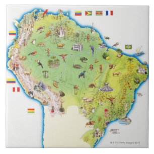 Mapa de Ámérica do Sul do norte