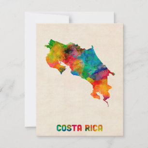 Mapa de Aquarela da Costa Rica