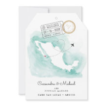 Mapa de Aquarela do México | Cabo | Casamento de D