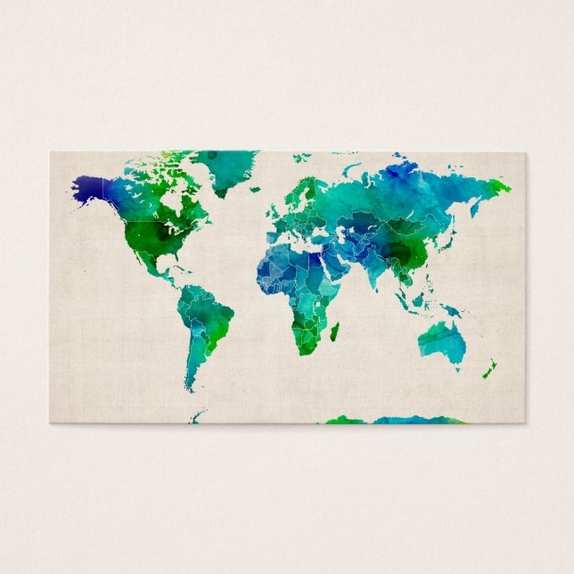 Mapa de Aquarelas do Mapa Mundial (Frente)