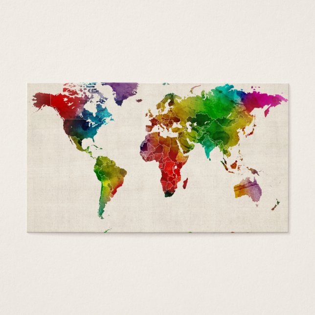 Mapa de Aquarelas do Mapa Mundial (Frente)