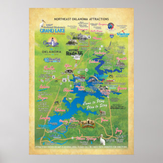 Mapa de atrações do Grand Lake OK 19 Poster
