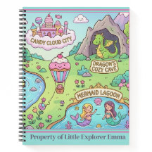 Mapa de Aventuras Mágicas Caderno Espiral para Cri