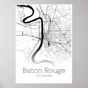 Mapa de Baton Rouge - Louisiana - poster do mapa