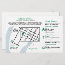 Mapa de Boas-vindas do Fim de Semana do Casamento