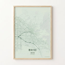Mapa de Boise Sage Impressão Poster Arte de Parede