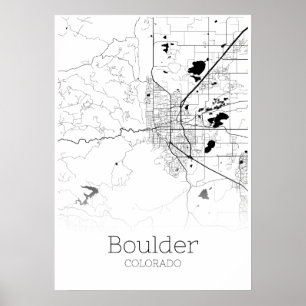 Mapa de Boulder - Colorado - Poster do Mapa da Cid
