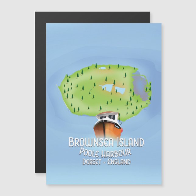 Mapa de Brownsea Island, Poole, dorset, Inglaterra (Frente/Verso)