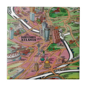 Mapa de Cartoons da Geórgia do centro Atlanta