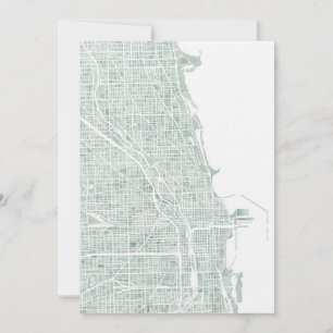 mapa de Chicago aquarela azul verde de vidro do ma