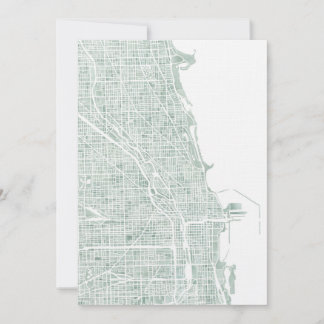 mapa de Chicago aquarela azul verde de vidro do ma