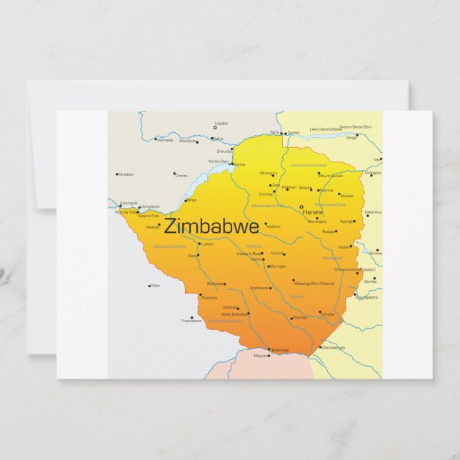 Mapa de Convites do Zimbabué (Frente)