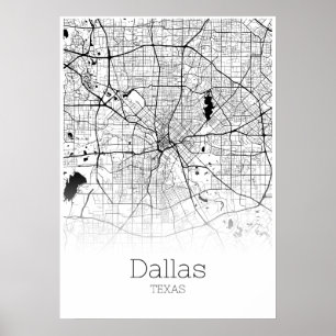 Mapa de Dallas - Texas - poster do mapa da cidade