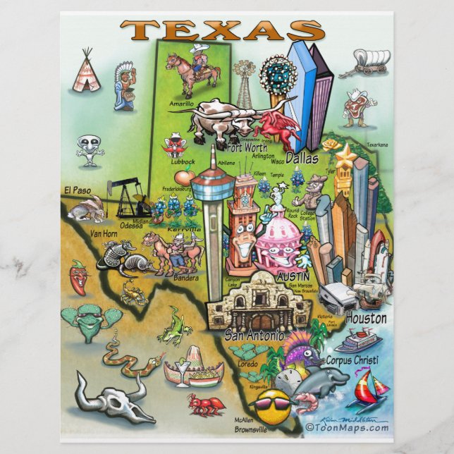 Mapa de Divertimento do Texas (Frente)