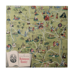 Mapa de Dunlop do país de Shakespeare, Inglaterra