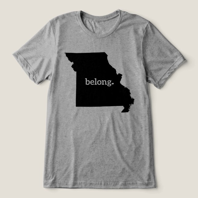 Mapa de Estado de Heart Missouri Belong (Design frontal)