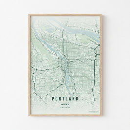 Mapa de Floresta de Portland Impressão Arte de Par