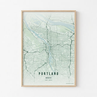 Mapa de Floresta de Portland Impressão Arte de Par