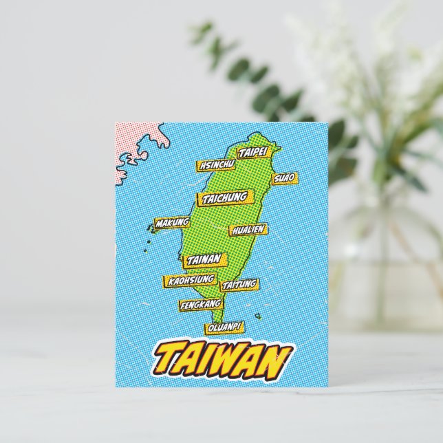 Mapa de Formosa Ilustrado com pop Art (Em pé/Frente)