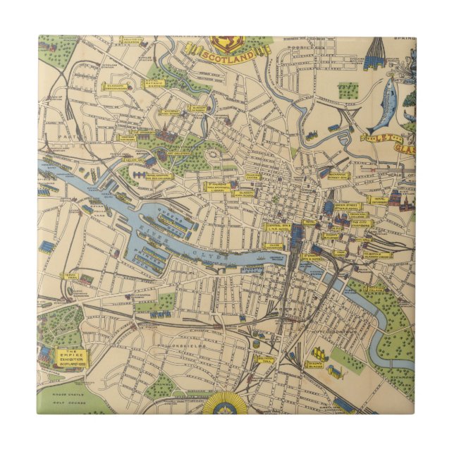 Mapa de Glasgow, Inglaterra (Frente)