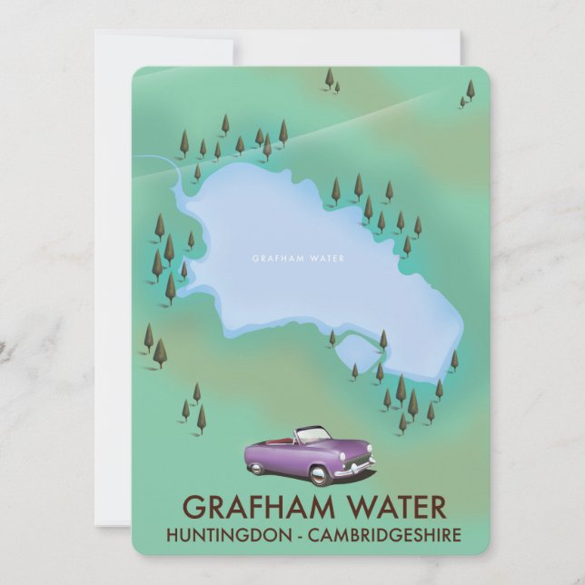 Mapa de Grafham Water Huntingdon Cambridgeshire (Frente)