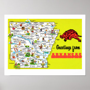 Mapa de impressão de cartão postal colorido do Ark