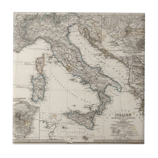 Mapa de Italia por Stieler (Frente)