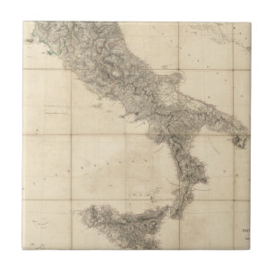 Mapa de Italia sul e de costas adjacentes