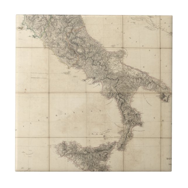 Mapa de Italia sul e de costas adjacentes (Frente)