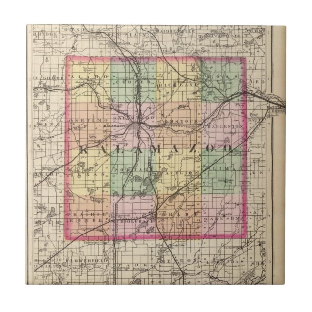 Mapa de Kalamazoo County, Michigan (Frente)
