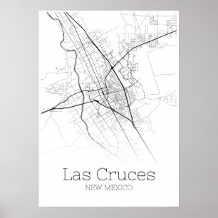 Mapa de Las Cruces - New mexico - poster do mapa