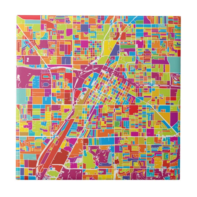 Mapa de Las Vegas colorido, Nevada (Frente)