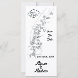 Mapa de Las Vegas com Desenhos Save the Date