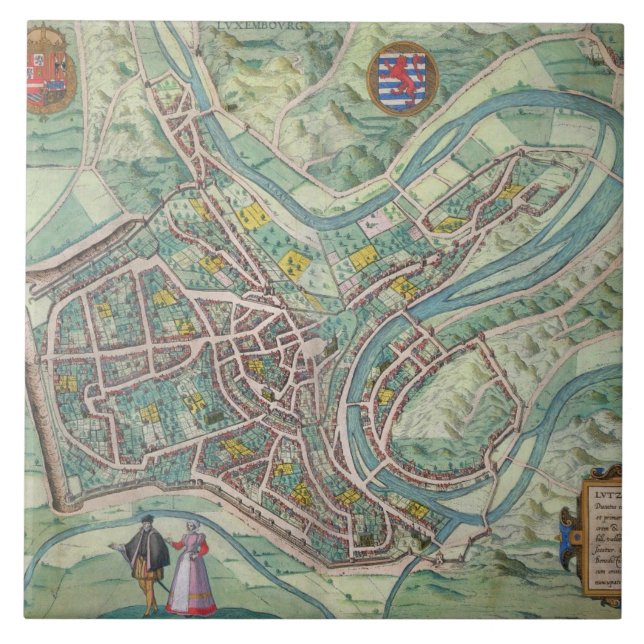 Mapa de Luxembourg, 'de Civitates Orbis Terrarum (Frente)