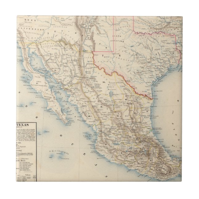 Mapa de México e de Texas (Frente)