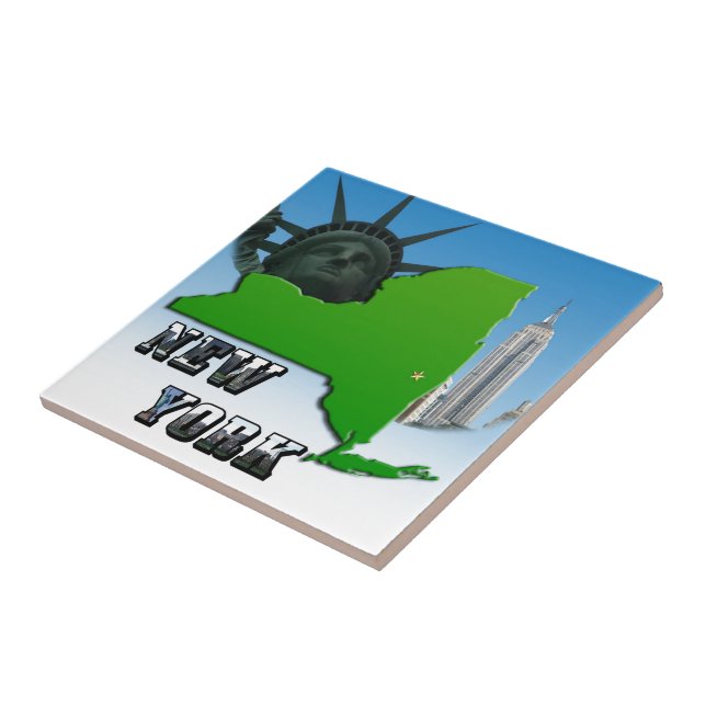 Mapa de Nova Iorque, Estátua da Liberdade, Monumen (Lateral)