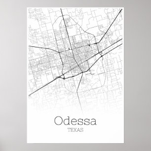 Mapa de Odessa - Texas - poster do mapa da cidade