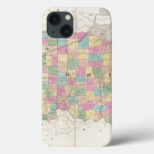 Mapa de Ohio e de Indiana