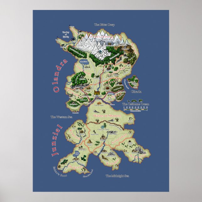 Mapa de Olandra & Junziel - Poster médio (Frente)