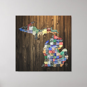 Mapa de Placas de Licença do Michigan Canvas 2014