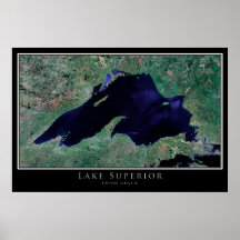 Mapa de Poster de Satélite Superior do Lago