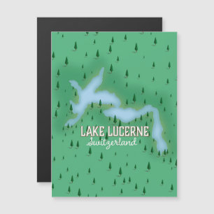 Mapa de poster de viagens da Suiça do Lago Lucerne