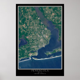Mapa de Poster por Satélite da Flórida Pensacola