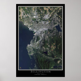 Mapa de Poster por Satélite de Bellingham Washingt