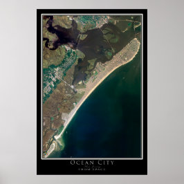 Mapa de Poster por Satélite de Ocean City New Jers