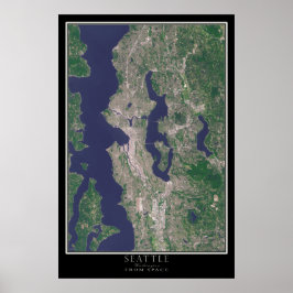 Mapa de Poster por Satélite de Washington Seattle