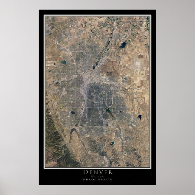 Mapa de Poster por Satélite Denver Colorado (Frente)
